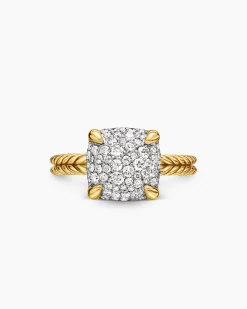 Chatelaine® Ring 18K Yellow Gold with Pavé Diamonds, 11mm