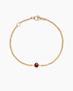 Chatelaine® Teen Bracelet 18K Yellow Gold with Garnet, 4mm