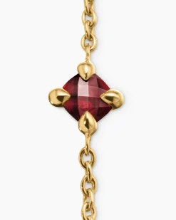 Chatelaine® Teen Bracelet 18K Yellow Gold with Garnet, 4mm
