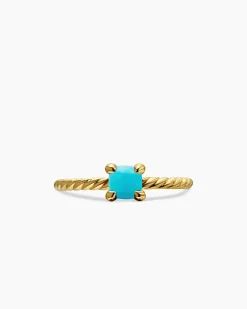 Chatelaine® Teen Ring 18K Yellow Gold with Turquoise, 4mm