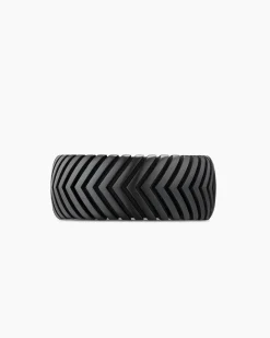 Chevron Band Ring Black Titanium, 10mm