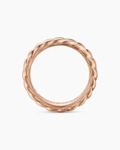 Chevron Band Ring 18K Rose Gold, 6.2mm