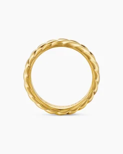 Chevron Band Ring 18K Yellow Gold, 6.2mm