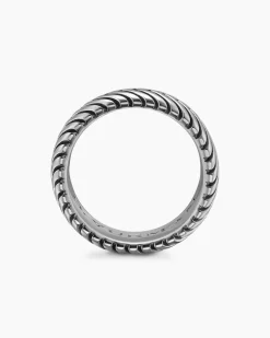 Chevron Band Ring Sterling Silver, 10mm