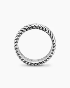 Chevron Band Ring Sterling Silver, 8mm