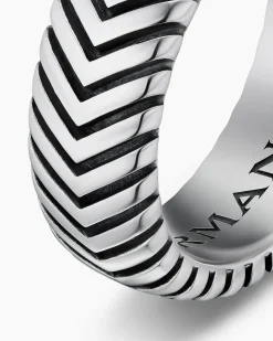 Chevron Band Ring Sterling Silver, 8mm