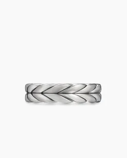 Chevron Band Ring Sterling Silver, 6mm