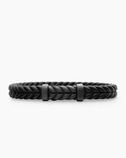 Chevron Bracelet Black Rubber with Black Titanium, 9mm