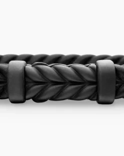 Chevron Bracelet Black Rubber with Black Titanium, 9mm