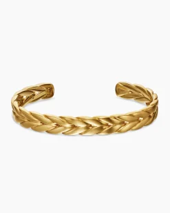 Chevron Cuff Bracelet 18K Yellow Gold, 9mm