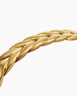 Chevron Cuff Bracelet 18K Yellow Gold, 9mm