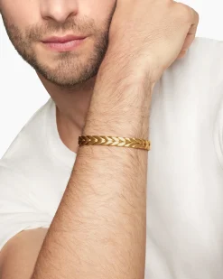 Chevron Cuff Bracelet 18K Yellow Gold, 9mm
