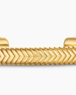 Chevron Cuff Bracelet 18K Yellow Gold, 8mm