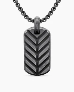 Chevron Tag Black Titanium with Diamonds, 35mm