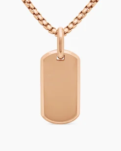 Chevron Tag 18K Rose Gold, 27mm
