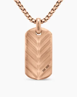 Chevron Tag 18K Rose Gold, 35mm