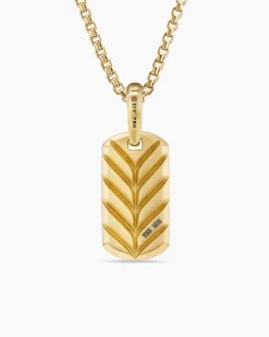 Chevron Tag 18K Yellow Gold, 21mm