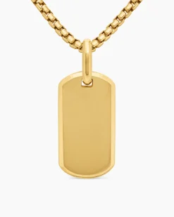 Chevron Tag 18K Yellow Gold, 27mm