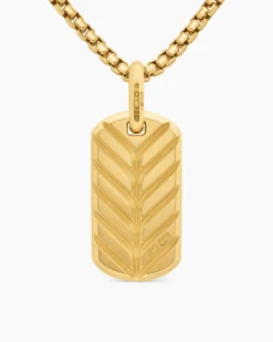 Chevron Tag 18K Yellow Gold, 27mm