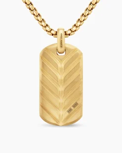 Chevron Tag 18K Yellow Gold, 35mm