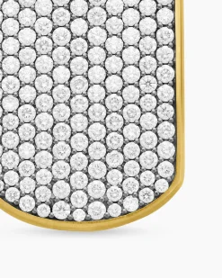 Chevron Tag 18K Yellow Gold with Diamonds, 42mm