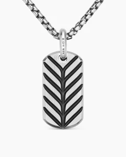 Chevron Tag Sterling Silver, 27mm