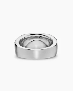 Chevron Three Sided Signet Ring Sterling Silver, 12.5mm