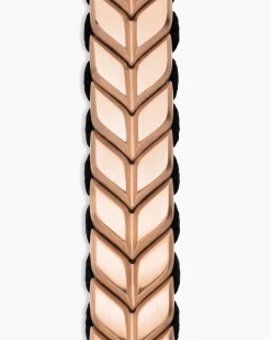 Chevron Woven Bracelet 18K Rose Gold and Black Nylon, 9mm