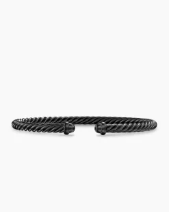 Classic Cable Bracelet Black Aluminum, 4mm