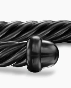 Classic Cable Bracelet Black Aluminum, 4mm
