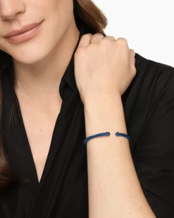 Classic Cable Bracelet Navy Aluminum, 4mm