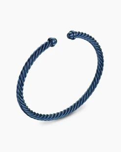 Classic Cable Bracelet Navy Aluminum, 4mm