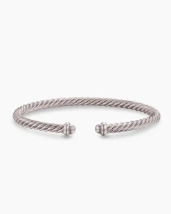 Classic Cable Bracelet Sand Aluminum, 4mm
