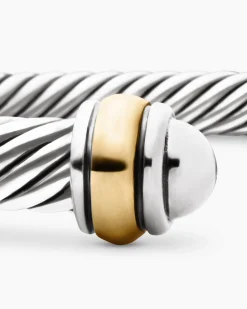 Classic Cable Bracelet Sterling Silver with 18K Yellow Gold, 4mm