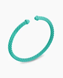 Classic Cable Bracelet Turquoise Aluminum, 4mm
