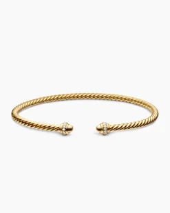 Classic Cablespira® Bracelet 18K Yellow Gold with Diamonds, 3mm