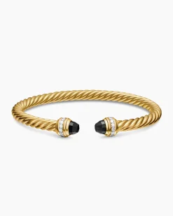 Classic Cablespira® Bracelet 18K Yellow Gold with Black Onyx and Diamonds, 5mm