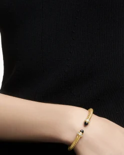 Classic Cablespira® Bracelet 18K Yellow Gold with Black Onyx and Diamonds, 5mm