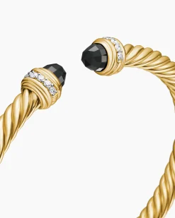 Classic Cablespira® Bracelet 18K Yellow Gold with Black Onyx and Diamonds, 5mm