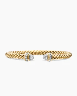 Classic Cablespira® Bracelet 18K Yellow Gold with Diamonds, 5mm