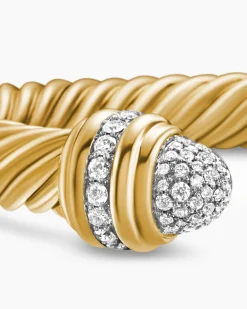 Classic Cablespira® Bracelet 18K Yellow Gold with Diamonds, 7mm