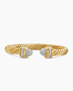 Classic Cablespira® Bracelet 18K Yellow Gold with Diamonds, 7mm