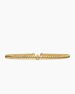 Classic Cablespira® Station Bracelet 18K Yellow Gold with Diamonds, 3mm