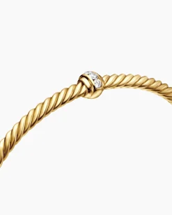 Classic Cablespira® Station Bracelet 18K Yellow Gold with Diamonds, 3mm