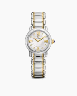 Classic Quartz Watch Stainless Steel with 18K Yellow Gold and Diamonds, 30mm