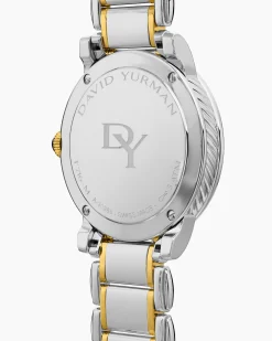 Classic Quartz Watch Stainless Steel with 18K Yellow Gold and Diamonds, 38mm