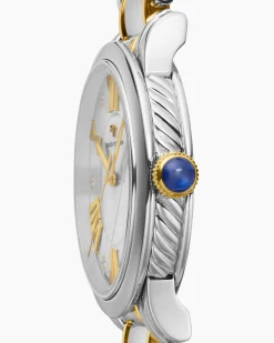 Classic Quartz Watch Stainless Steel with 18K Yellow Gold and Diamonds, 38mm