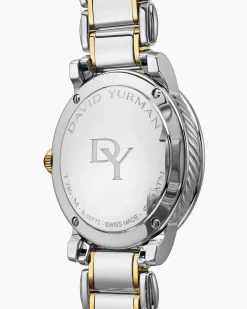 Classic Quartz Watch Stainless Steel with 18K Yellow Gold and Diamond Bezel, 38mm