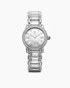 Classic Quartz Watch Stainless Steel with Diamond Bezel, 30mm
