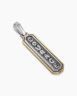 Courage Amulet Sterling Silver with 14K Yellow Gold, 35mm